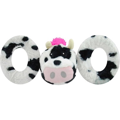 Jolly Pets Tug-a-Mal Squeaky Cow Dog Toy