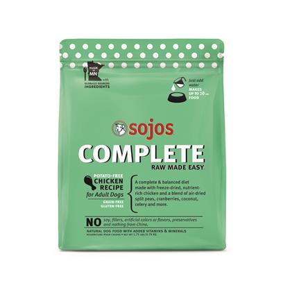 Sojos Complete Chicken Recipe Adult Freeze-Dried Grain-Free Raw Dog Food