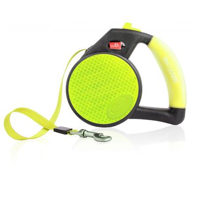Wigzi Gel Handle Reflective Tape Yellow Retractable Dog Leash