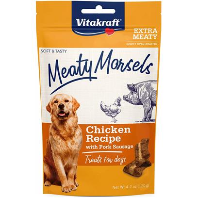 Vitakraft Meaty Morsels Chicken Recipe with Pork Sausage Dog Treats