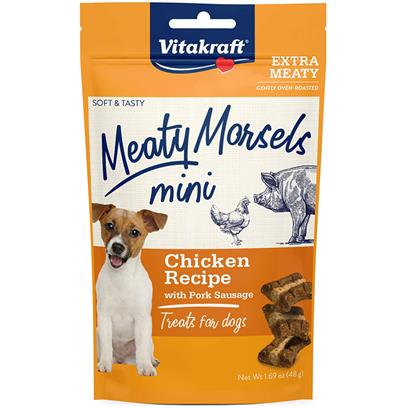 Vitakraft Meaty Morsels Mini Chicken Recipe with Pork Sausage Dog Treats