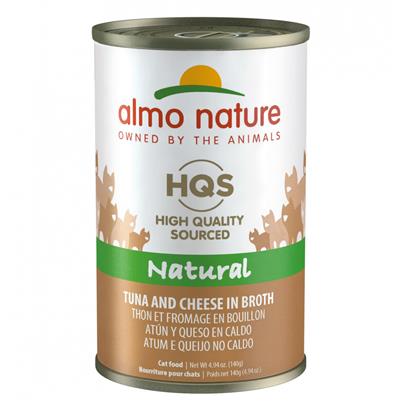 Almo Nature HQS Natural Cat Grain Free Additive Free Tuna with Cheese Canned Cat Food