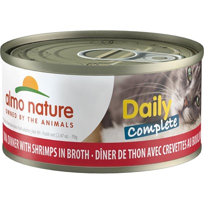 Almo Nature Daily Complete Cat Tuna with Shrimp in Broth Canned Cat Food
