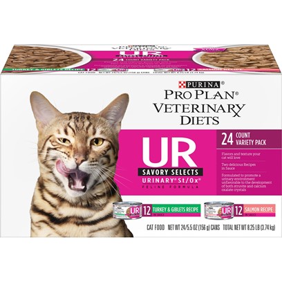 Purina Pro Plan Veterinary Diets UR Urinary St/Ox Savory Selects Wet Cat Food Variety Pack