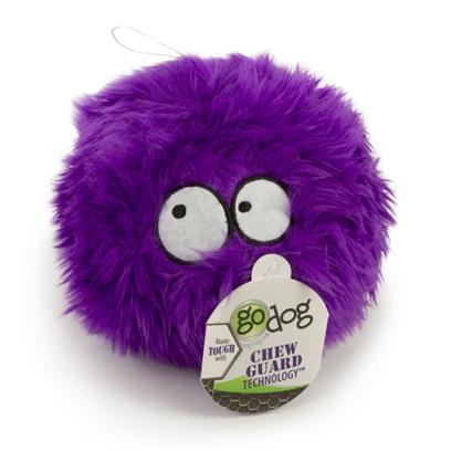 Go Dog Furballz with Chew Guard Technology Durable Plush Squeaker Dog Toy Purple