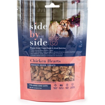 Side By Side Small Batch Freeze Dried Chicken Hearts Warming Recipe Dog Treats