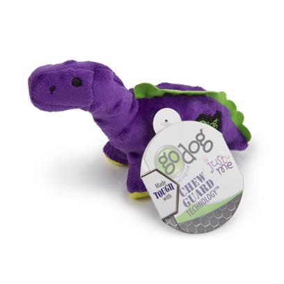 Go Dog Dinos Bruto with Chew Guard Technology Durable Plush Squeaker Dog Toy Purple Mini Just for Me