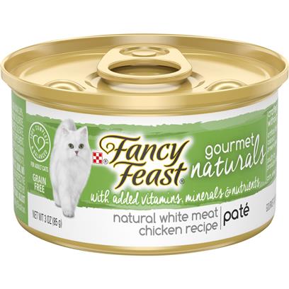 Fancy Feast Gourmet Naturals Grain-Free Pate White Meat Chicken Recipe Adult Wet Cat Food 3-oz, case of 12