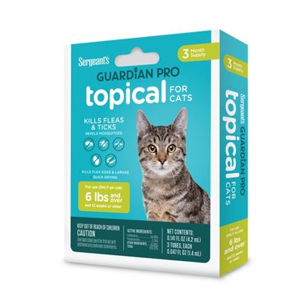 Sergeant's Guardian PRO Flea & Tick Topical for Cats 3 Count