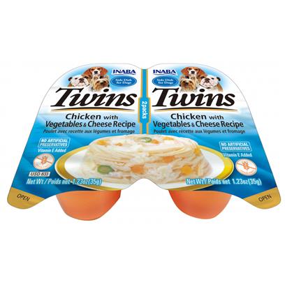 Inaba Dog Twin Cups Chicken With Vegetables & Cheese Recipe Dog Food Topper