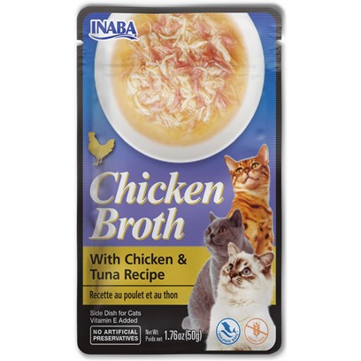 Inaba Cat Chicken Broth Chicken & Tuna Recipe Cat Food Topper