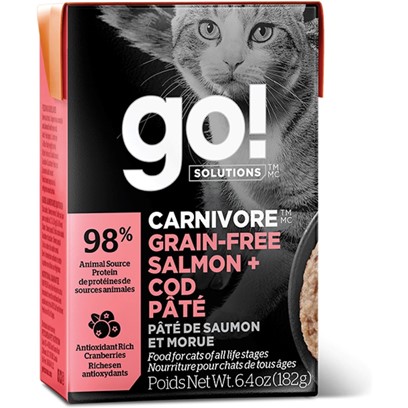 Petcurean Go! Carnivore Grain Free Salmon & Cod Pate Wet Cat Food