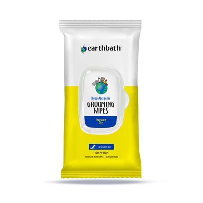 Earthbath Hypo-Allergenic Grooming Cleans & Conditions Fragrance Free Plant-Based Wipes
