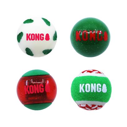 KONG Holiday Occasions Balls 4-pk Medium Dog Toys