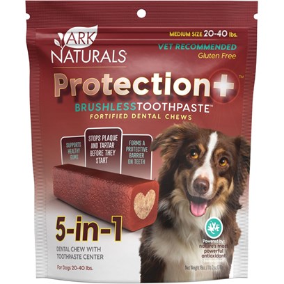 Ark Naturals Protection Brushless Toothpaste Dental Chews for Medium Breed Dogs