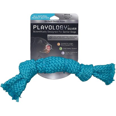 Playology Dri-Tech Dental Rope Peanut Butter Scented Dog Toy