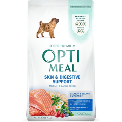 Optimeal Medium & Large Breed Skin & Digestive Support Salmon & Brown Rice Recipe Adult Dog Dry Food