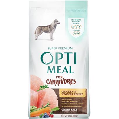 Buy Optimeal for Carnivores Grain Free All Breeds Chicken & Veggies ...