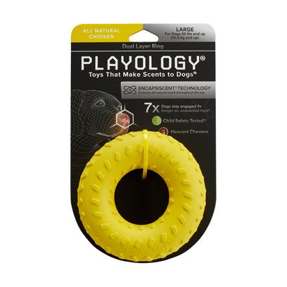 Playology Dual Layer Ring Chicken Scented Dog Toy