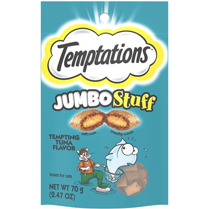 Temptations Jumbo Stuff Crunchy and Soft Cat Treats Tempting Tuna Flavor