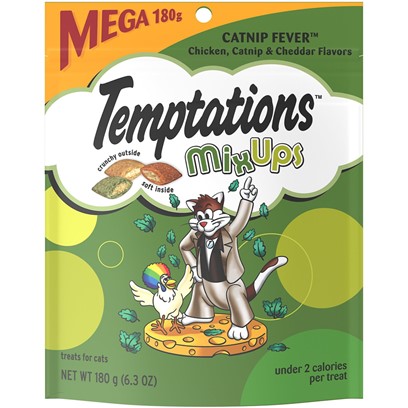 Temptations MixUps Crunchy and Soft Cat Treats Catnip Fever Flavor