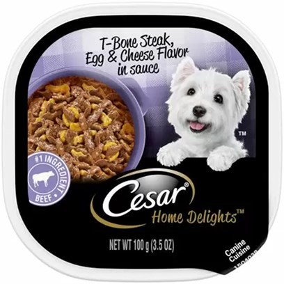 Cesar Home Delights T-Bone Steak, Egg & Cheese Canned Dog Food