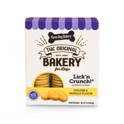 Three Dog Bakery Lick'n Crunch Golden With Vanilla Flavored Filling