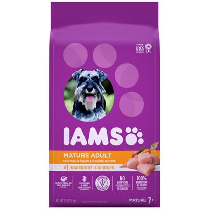 Photos - Dog Food IAMS Mature Adult for Senior Dogs with Real Chicken Dry  7 lb. Bag 