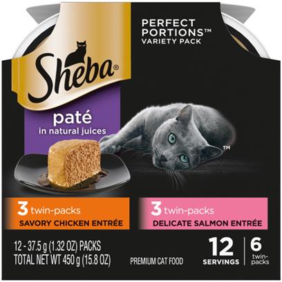 Sheba Pate Variety Pack, Savory Chicken and Delicate Salmon Entrees