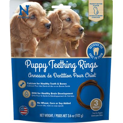 N-Bone Puppy Teething Rings Peanut Butter Flavor 3 Rings
