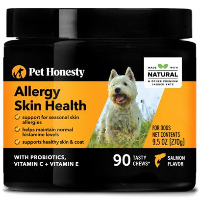 Buy Pet Honesty Dog Allergy Skin Health Support Fish Oil Chews, Salmon ...