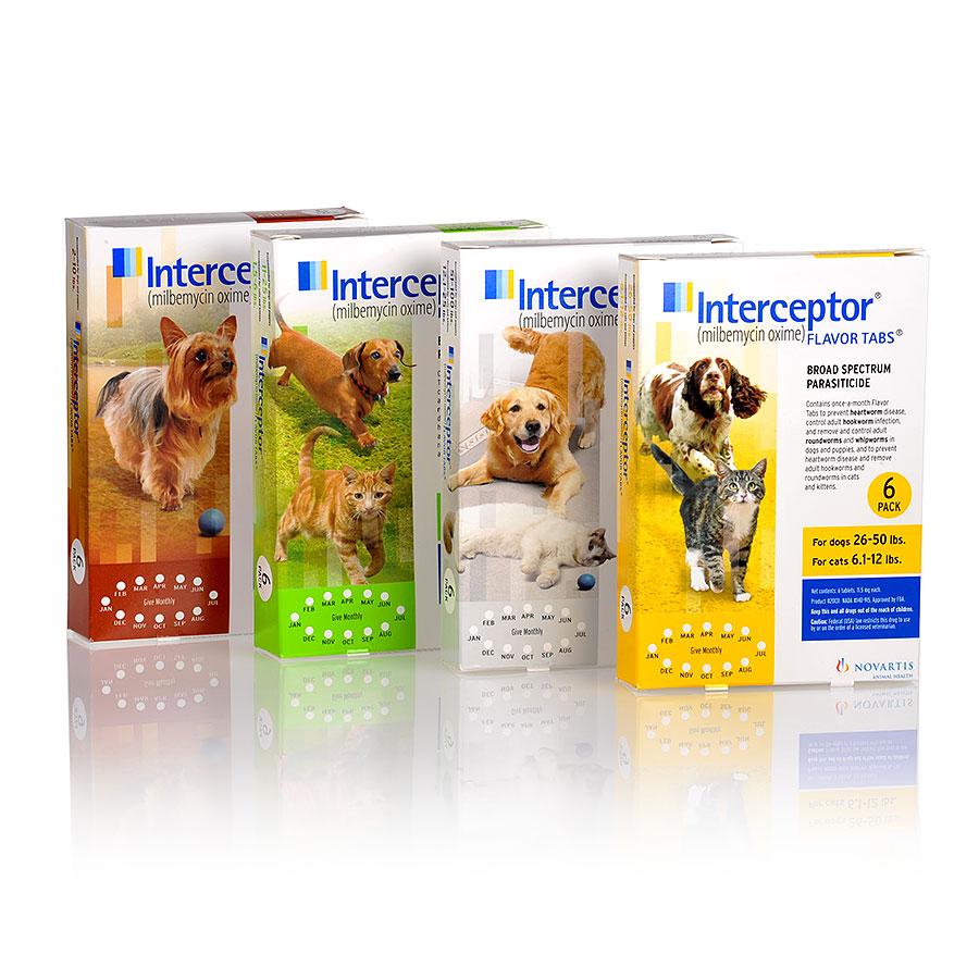 Interceptor Flavor Tabs For Dogs 26-50 Lbs Or Cats Lbs, Month Supply ...