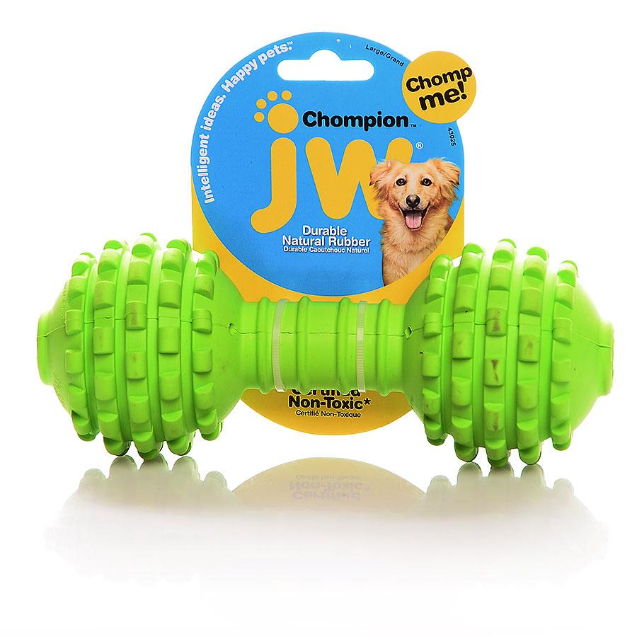 JW Large Squeaky Barbell Dog Toy, Assorted Colors - Shop Chew Toys