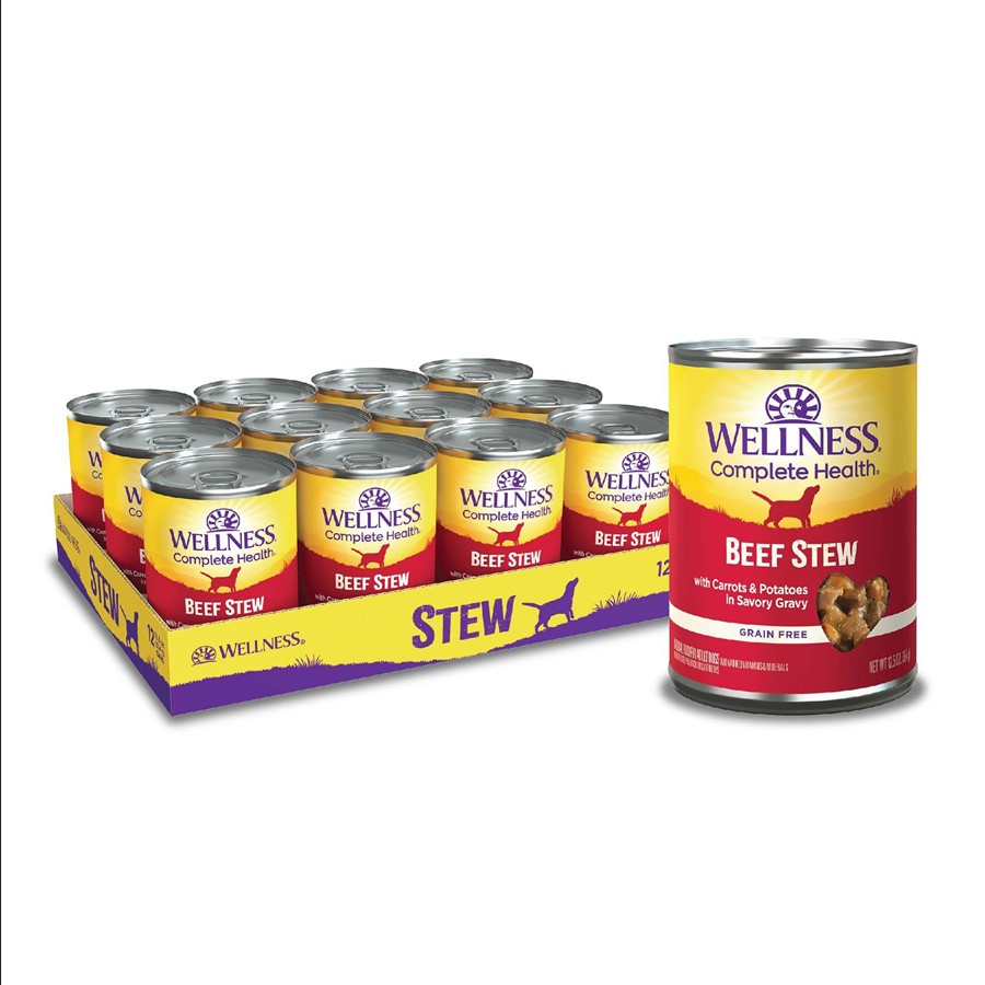 Wellness Beef Stew with Carrots Potatoes Canned Dog Food 12 12.5 oz