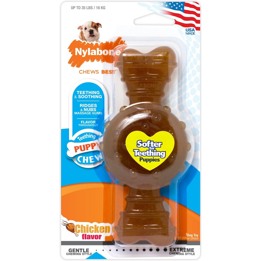 Nylabone Puppy Chew Ring Bone Chicken Wolf