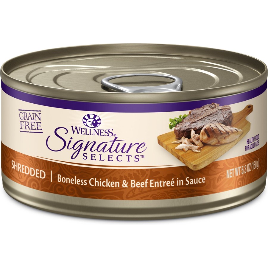 Wellness Signature Selects Grain Free Natural White Meat Chicken and Wild Salmon Entree in Sauce Wet Canned Cat Food