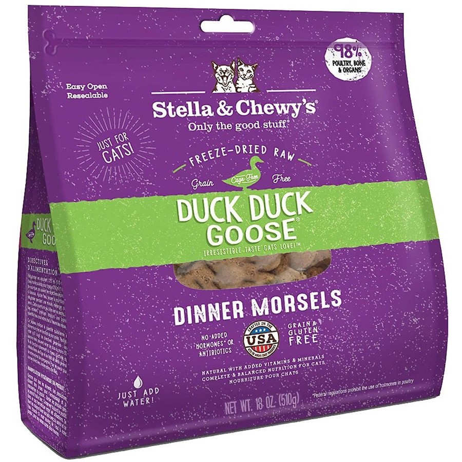 Stella & Chewy's Duck Duck Goose Grain Free Dinner Morsels Freeze Dried Cat Food
