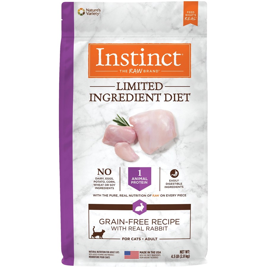 Instinct Limited Ingredient Diet Grain Free Recipe with Real Rabbit Dry Cat Food 10 lb