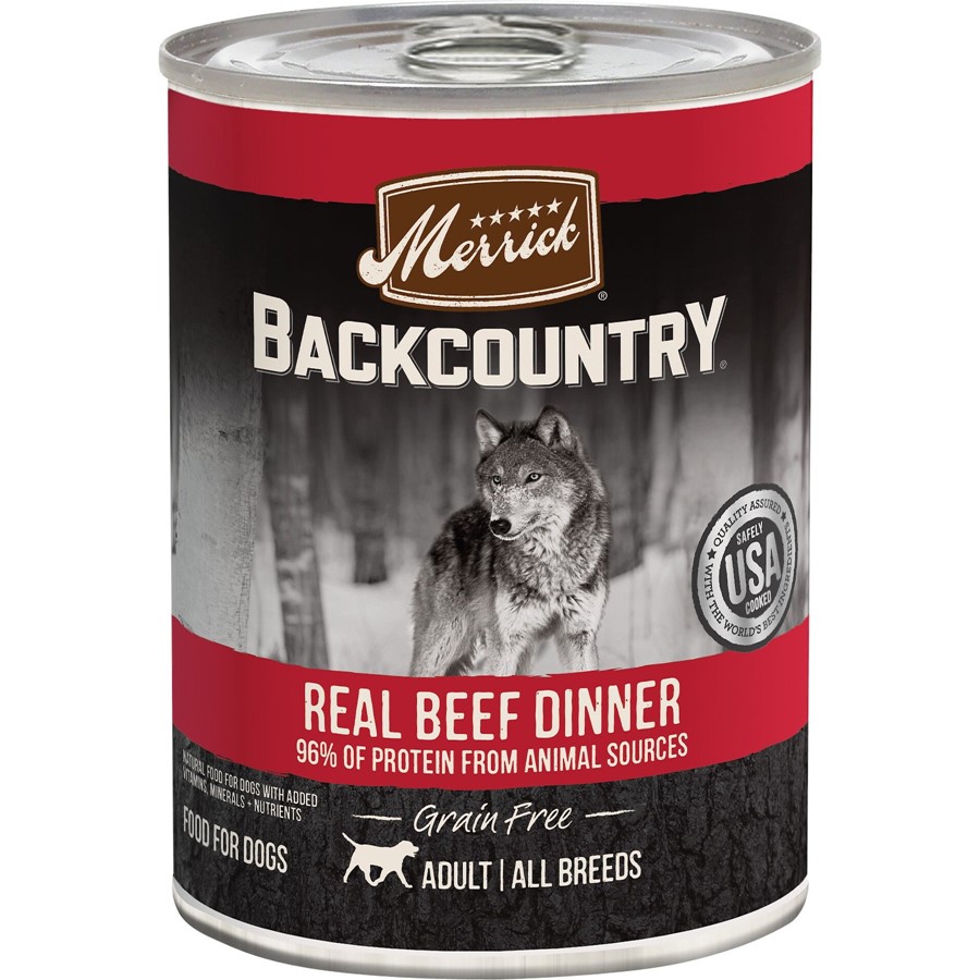 Merrick Backcountry Grain Free 96% Beef Recipe Canned Dog Food