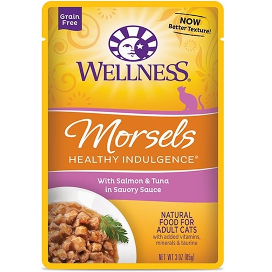 Wellness Healthy Indulgence Natural Grain Free Morsels with Tuna in Savory Sauce Cat Food Pouch