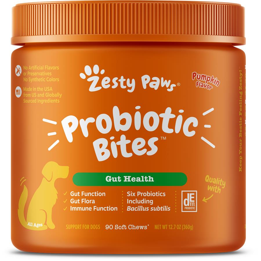 Zesty Paws Probiotic Bites with Digestive Enzymes Pumpkin Soft Chews for Dogs Zesty Paws Probiotic Bites with Digestive Enzymes Pumpkin Soft Chews for Dogs