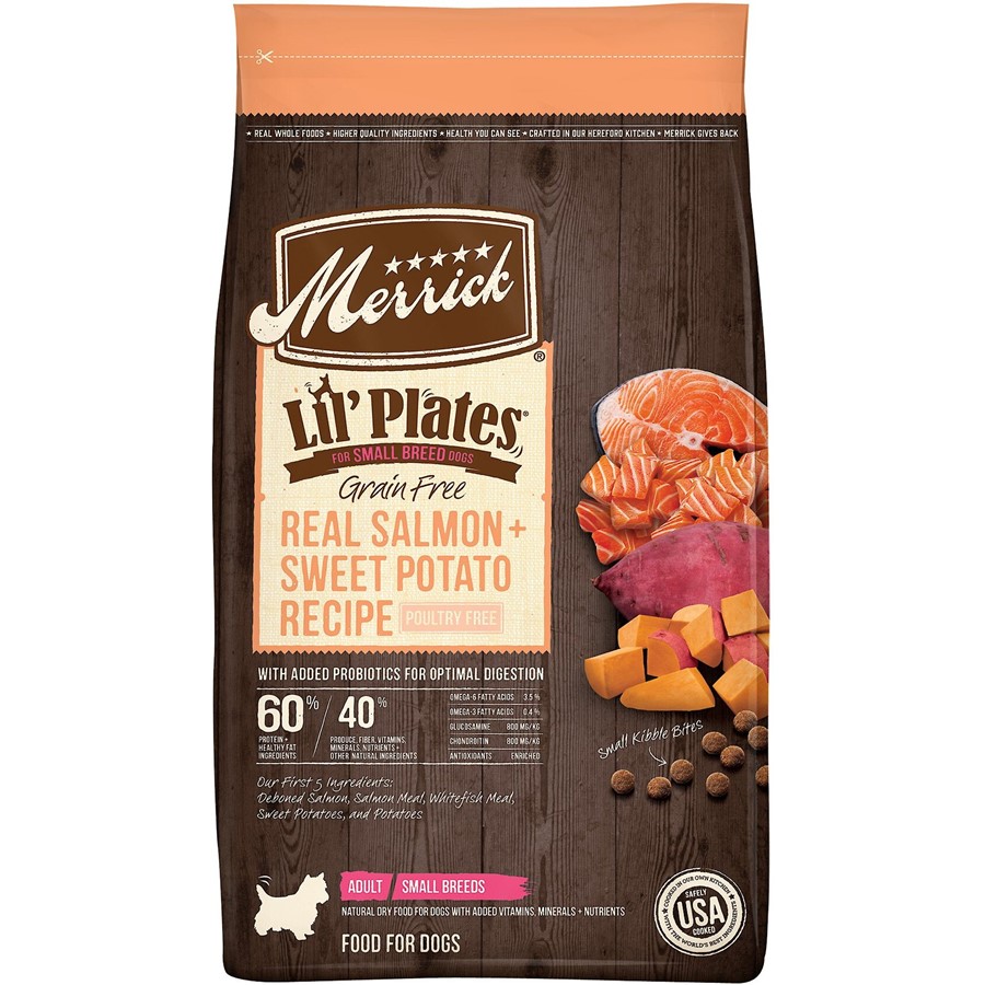 Buy Merrick Lil Plates Small Breed Grain Free Real Salmon and Sweet Potato Dry Dog Food Online PetCareRx