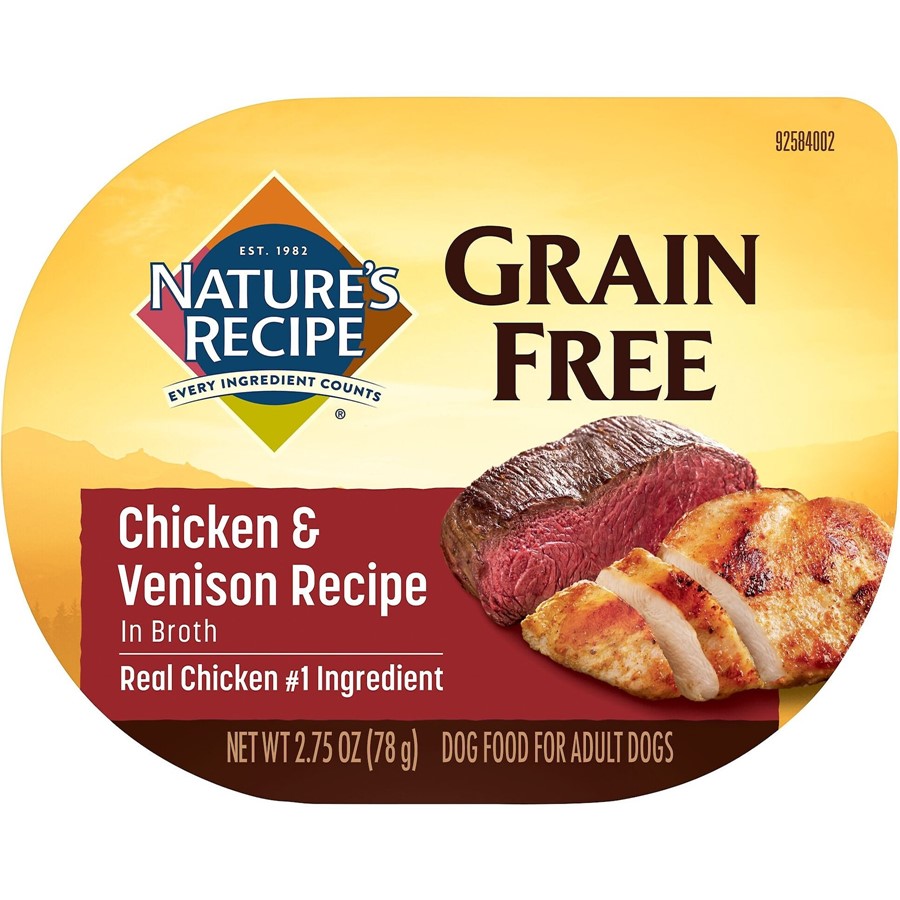 Nature's Recipe Grain Free Easy to Digest Chicken and Venison Recipe in Broth Wet Dog Food Nature's Recipe Grain Free Easy to Digest Chicken and Venison Recipe in Broth Wet Dog Food