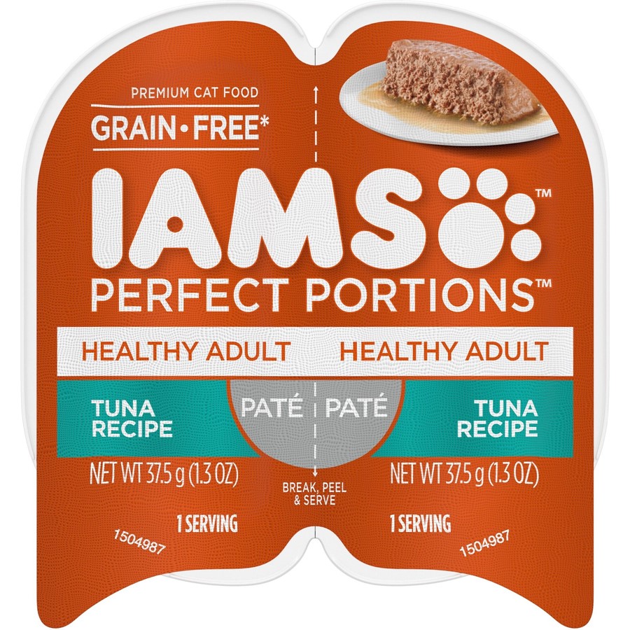 Iams Perfect Portions Healthy Adult Tuna Pate Wet Cat Food Tray