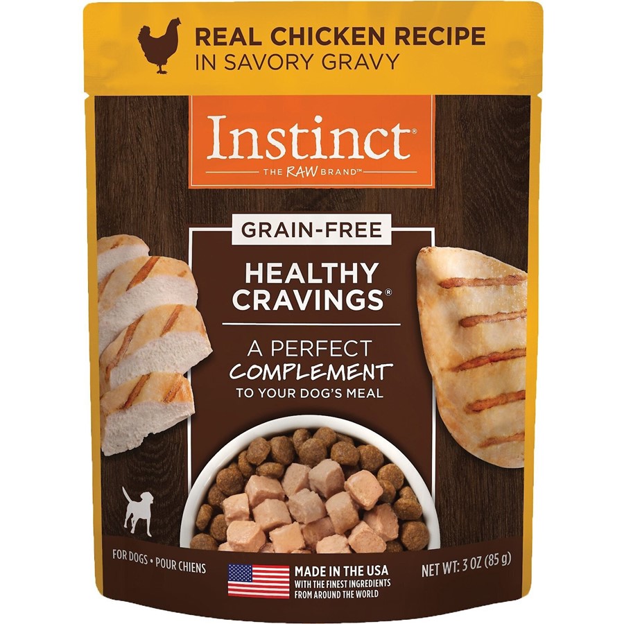 Instinct Healthy Cravings Grain Free Tender Chicken Recipe Meal Topper Pouches for Dogs