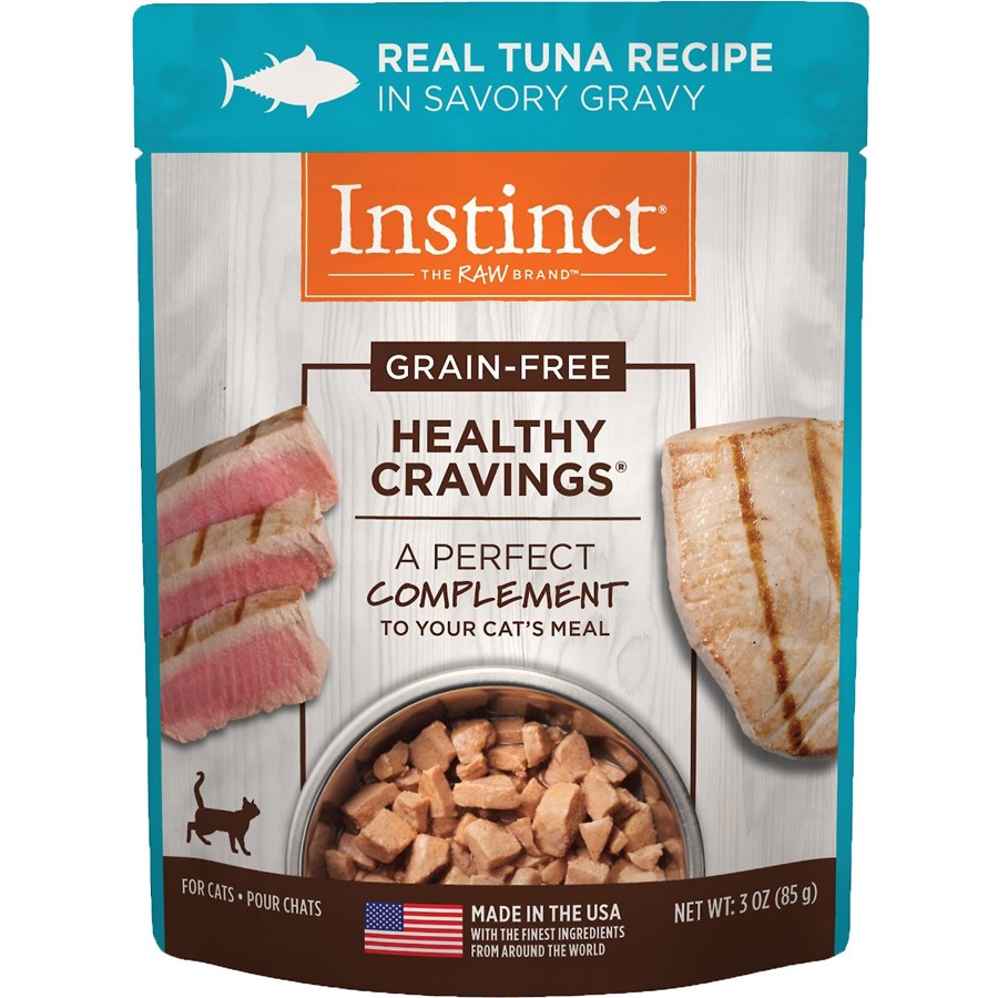 Instinct Healthy Cravings Grain Free Tender Chicken Recipe Meal Topper Pouches for Cats