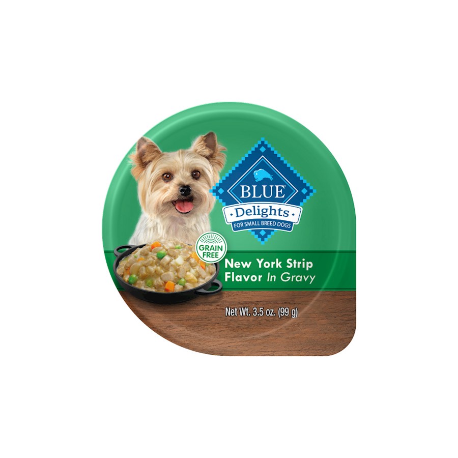 Blue Buffalo Blue Delights Small Breed NY Strip in Gravy Dog Food Cup Blue Buffalo Blue Delights Small Breed NY Strip in Gravy Dog Food Cup