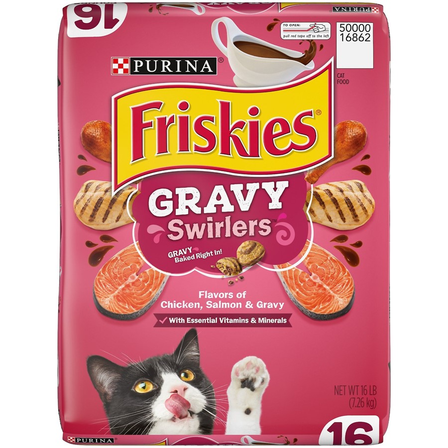 Buy Friskies Gravy Swirlers Chicken and Salmon Flavor Dry Cat Food