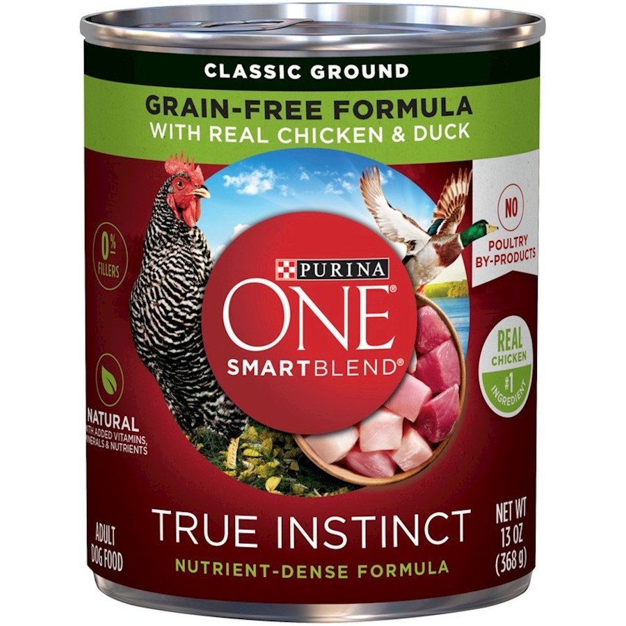 Purina ONE SmartBlend True Instinct with Grain Free Chicken and Duck Classic Ground Canned Dog Food