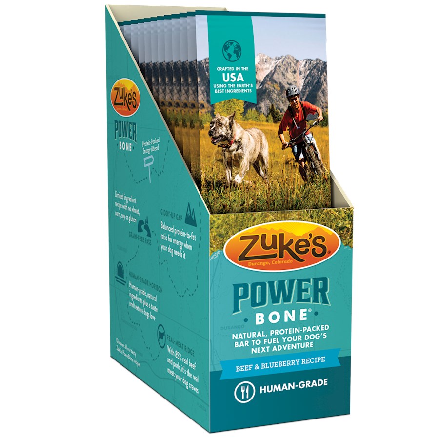 Buy Zukes Power Bone Grain Free Beef & Blueberry Flavor Dog Treats Online |  PetCareRx